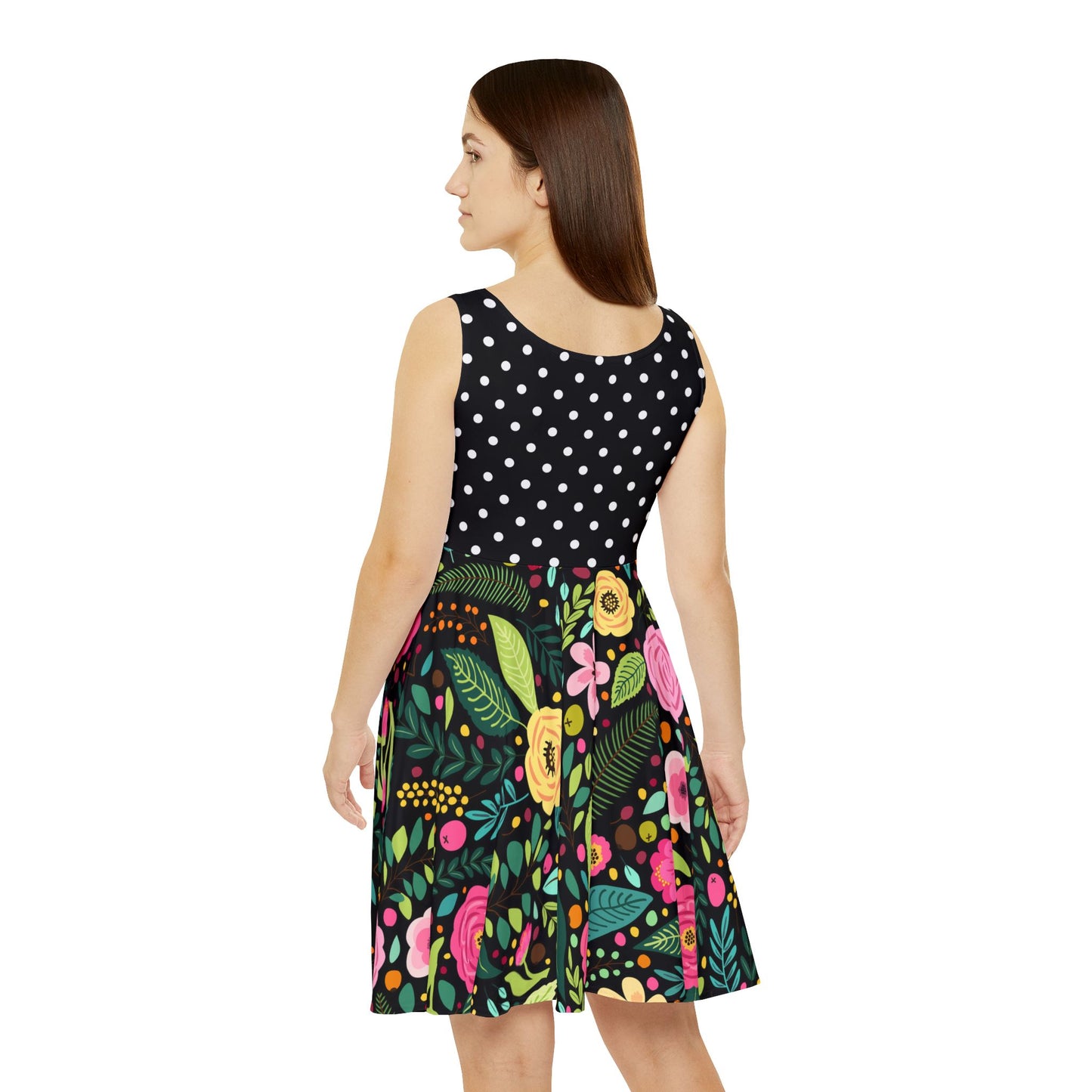Matching Mom & Mini Me Floral Polka Dot Skater Dress