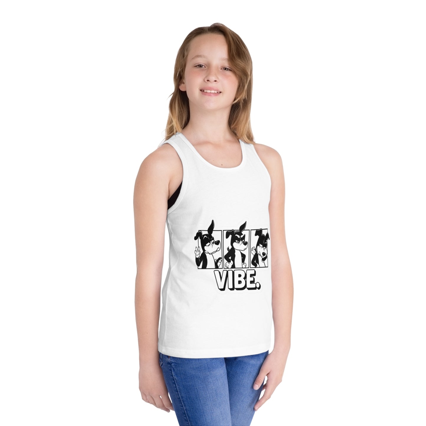 Kids' Jersey Tank Top - Fun Vibe Graphic for Summer Playtime