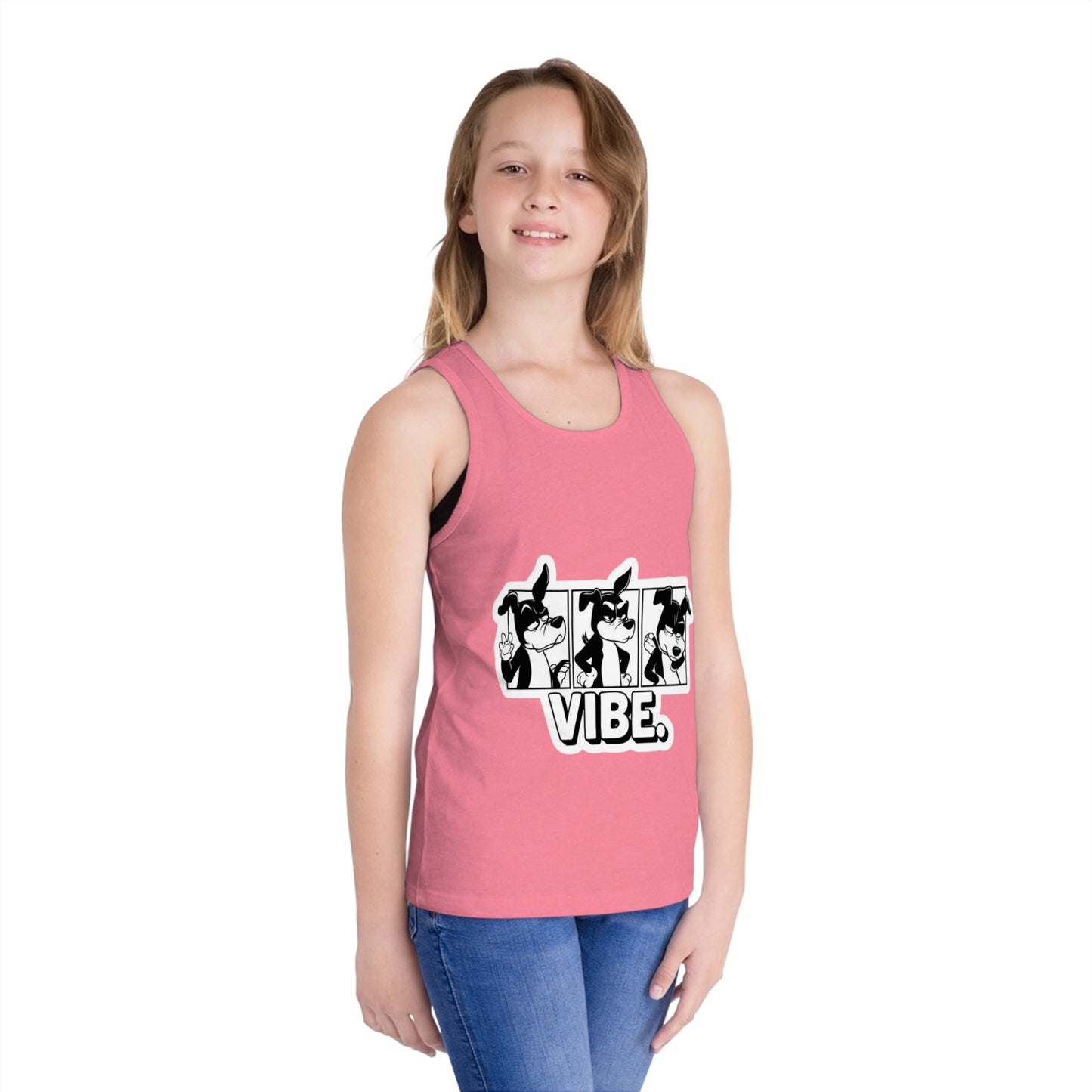 Kids' Jersey Tank Top - Fun Vibe Graphic for Summer Playtime