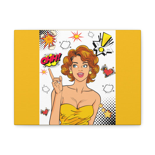 Pop Art Wall Canvas - "OH!" Vintage Charm Decor