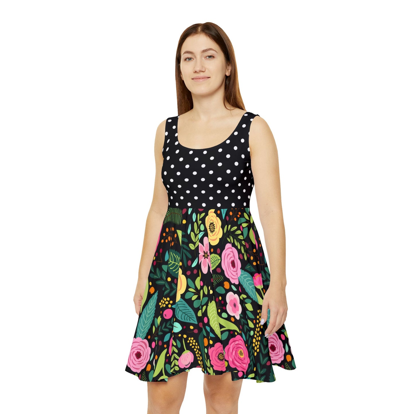 Matching Mom & Mini Me Floral Polka Dot Skater Dress
