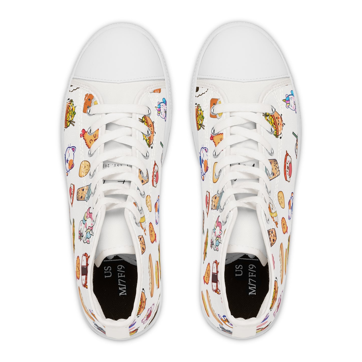 Ramen and Sushi Pattern High Top Sneakers