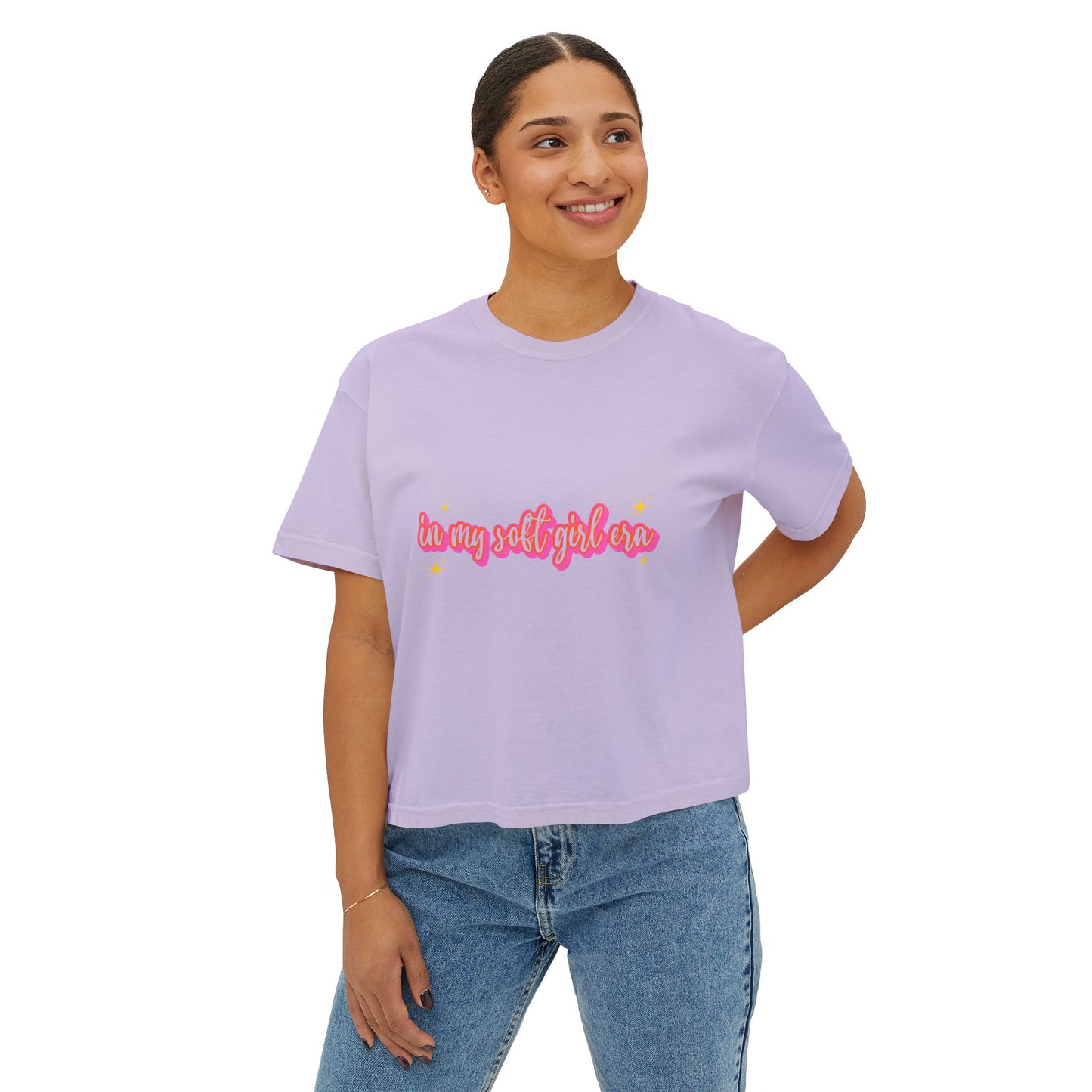 Women's Boxy Tee - 'In My Soft Girl Era' Casual Top