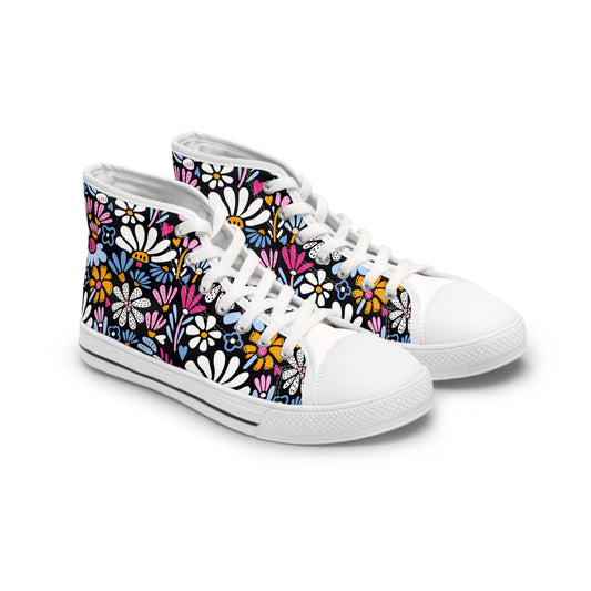 Floral Print Women's High Top Sneakers