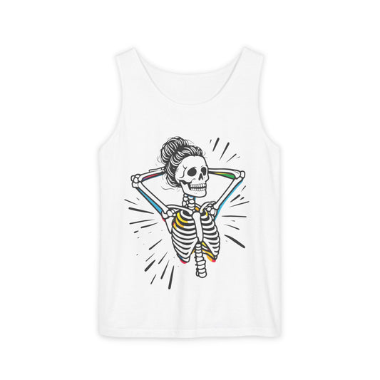 Skeleton Gym Workout Tank Top - Unisex Garment-Dyed