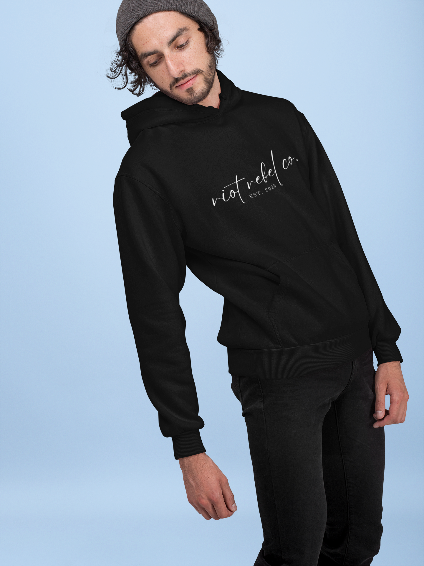 Hooded Sweatshirt Riot Rebel Brand Label Unisex Heavy Blend
