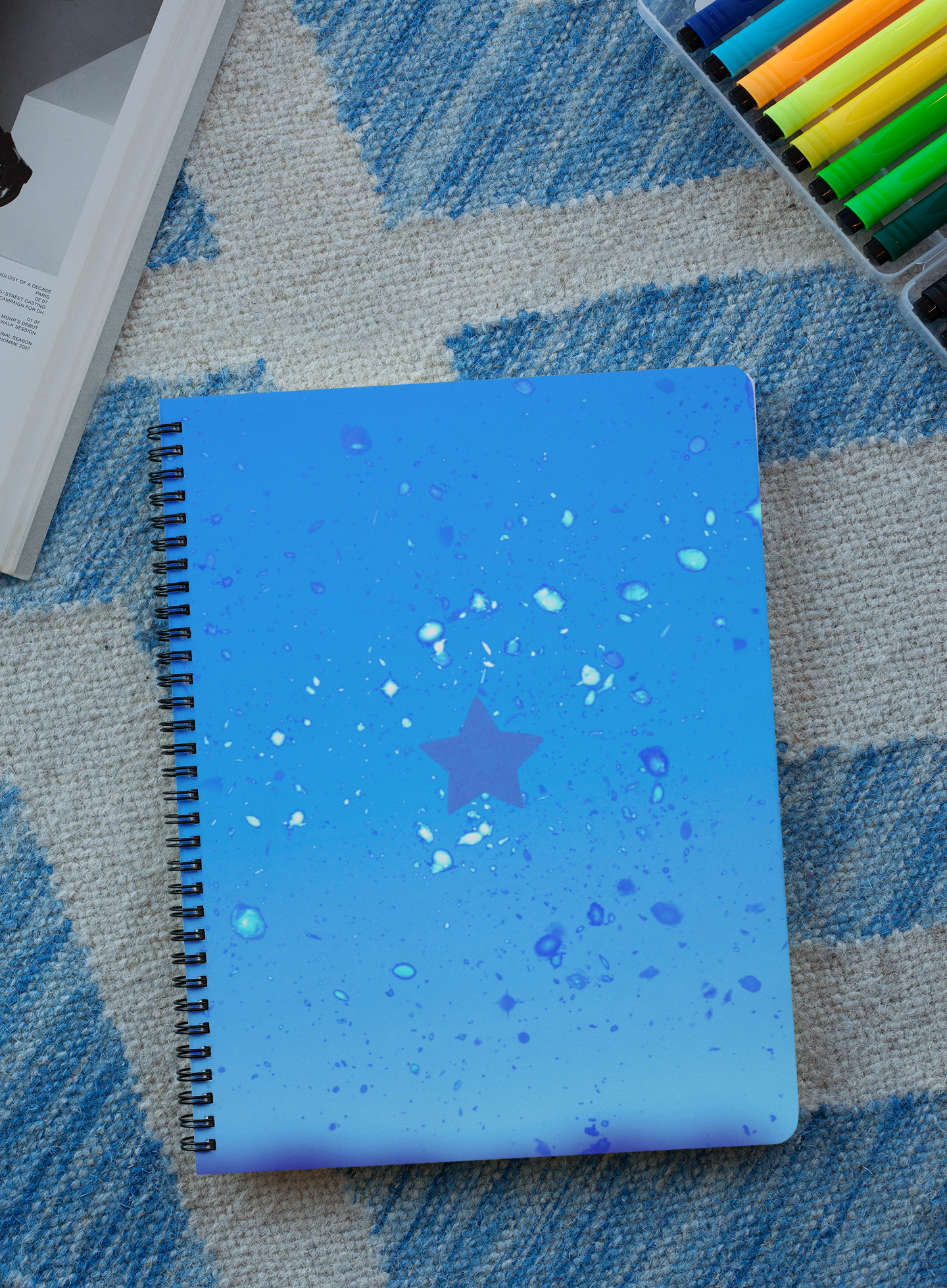 Ocean Blue Star Spiral Notebook