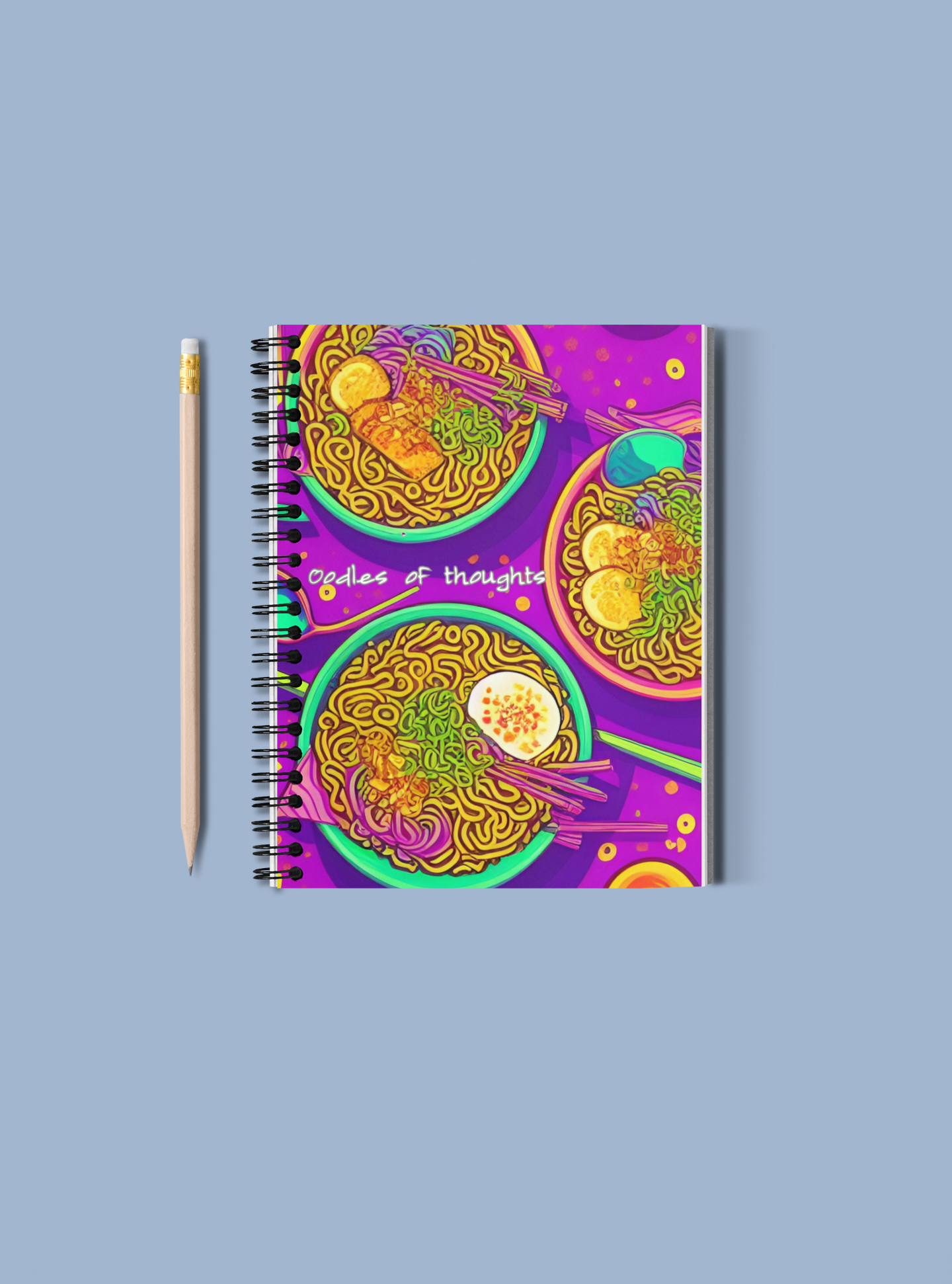 Colorful Ramen Spiral Notebook - "Oodles of Thoughts"