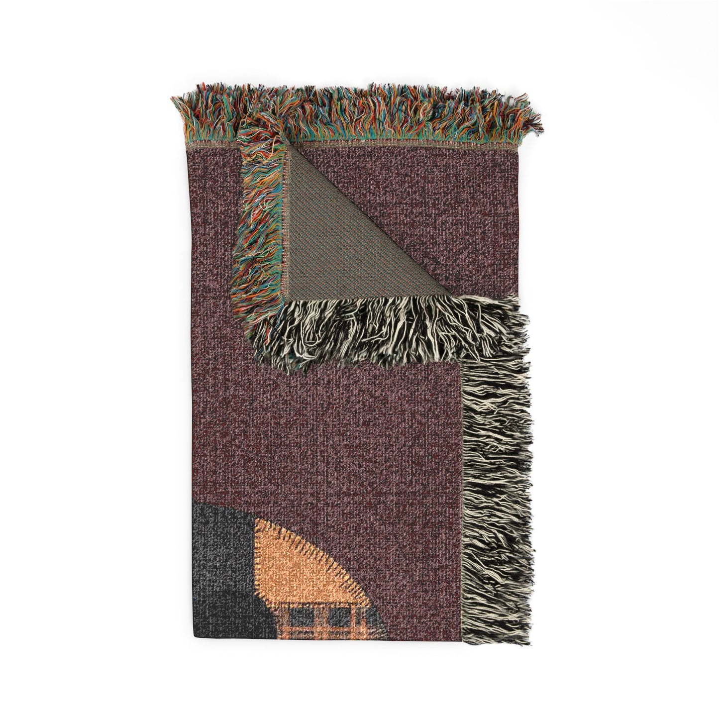 Halloween Patchwork Ghost Woven Blanket — "Boo" Cozy Fall Throw