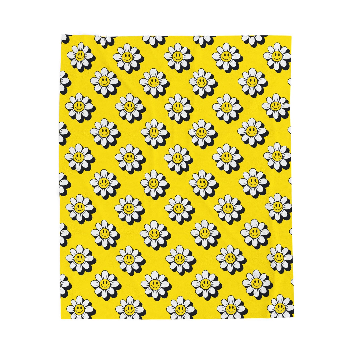 Cheerful Daisy Velveteen Plush Blanket
