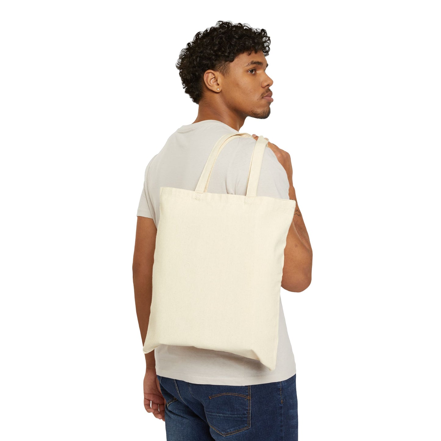 Colorful Retro Puppy Cotton Canvas Tote Bag - Eco-Friendly Everyday Carry