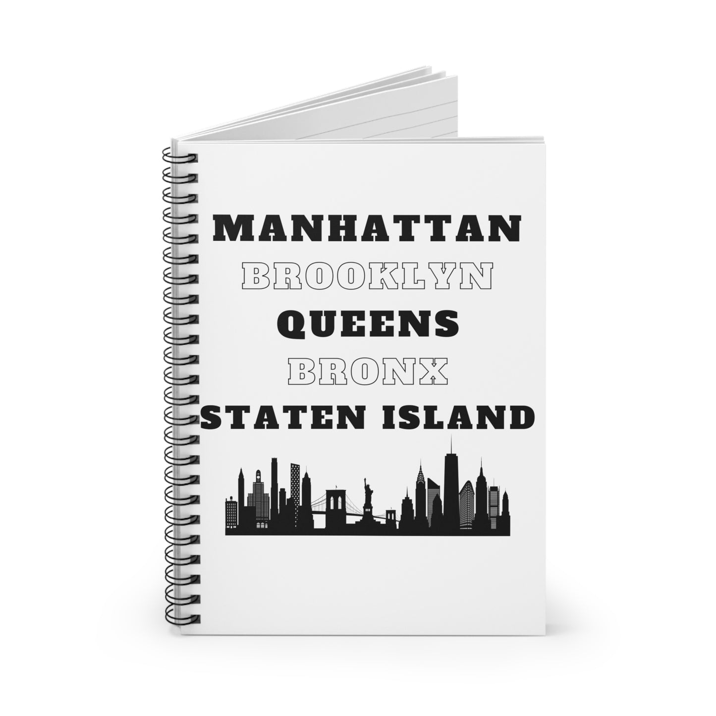 Urban NYC Spiral Notebook - Manhattan, Brooklyn, Queens, Bronx, Staten Island