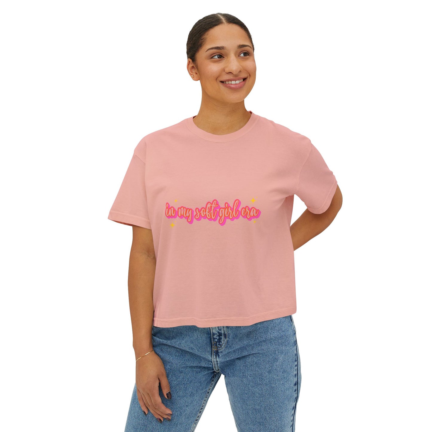 Women's Boxy Tee - 'In My Soft Girl Era' Casual Top