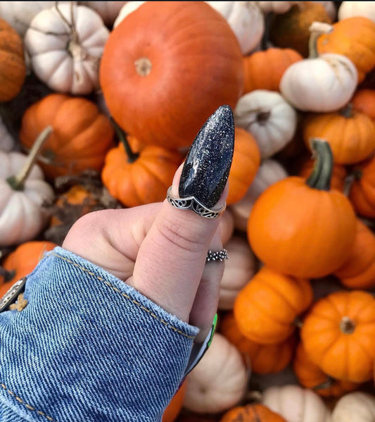 Beetle Juice Inspired Press On Nails