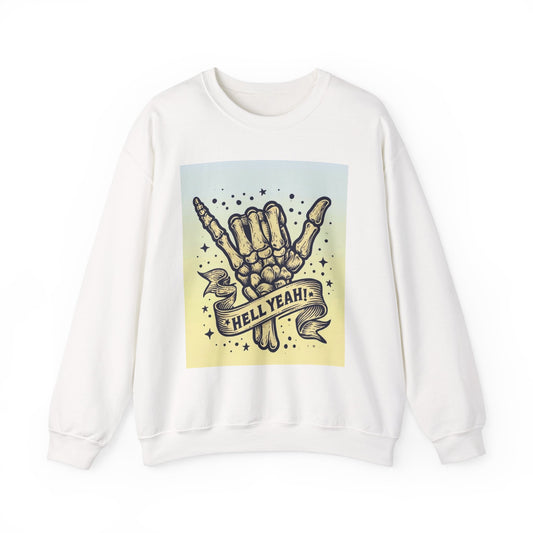 Rock On Skeleton Crewneck Sweatshirt - Unisex Heavy Blend™