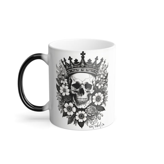 Color Morphing Floral Skull Mug - Change with Heat | 11oz Coffee Cup