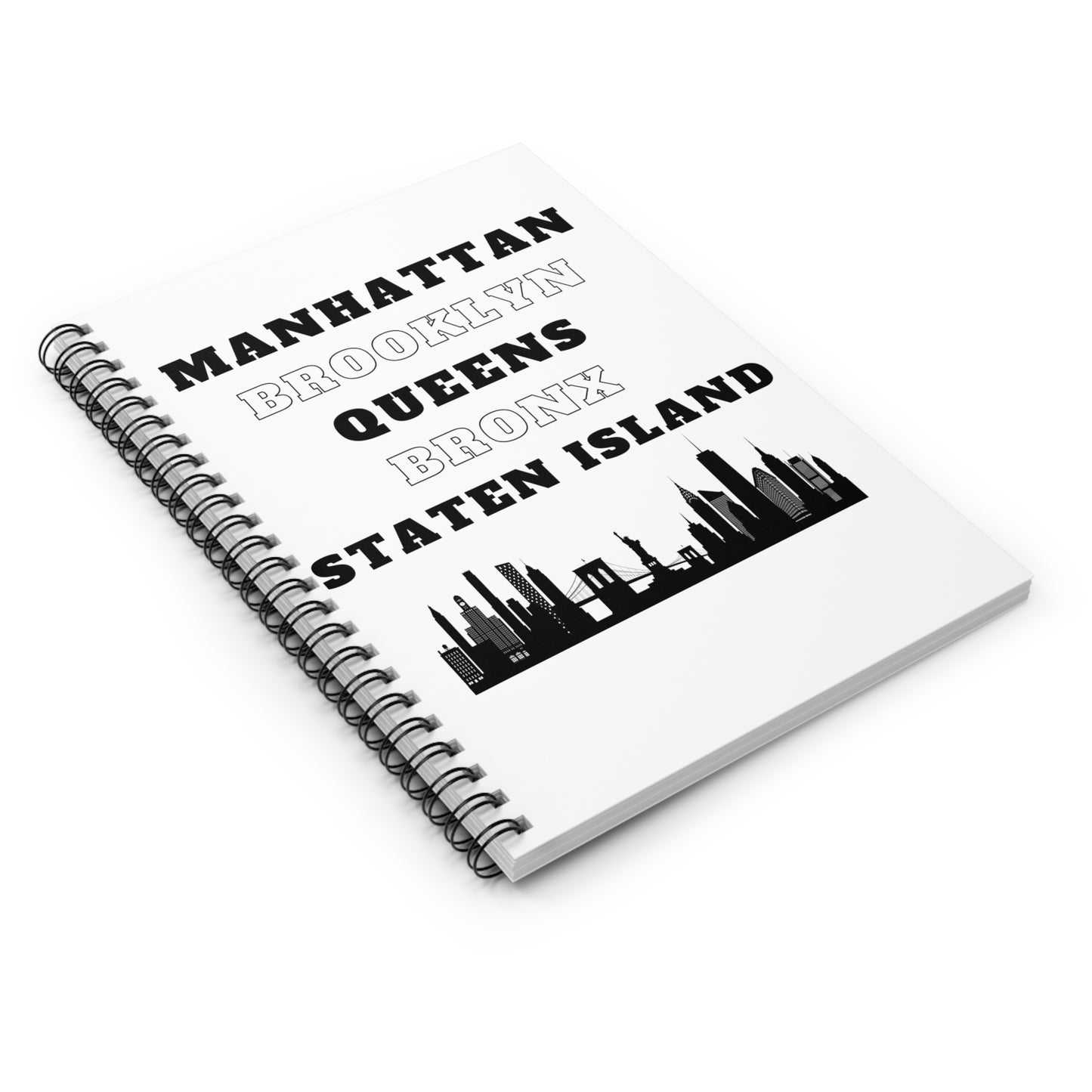Urban NYC Spiral Notebook - Manhattan, Brooklyn, Queens, Bronx, Staten Island