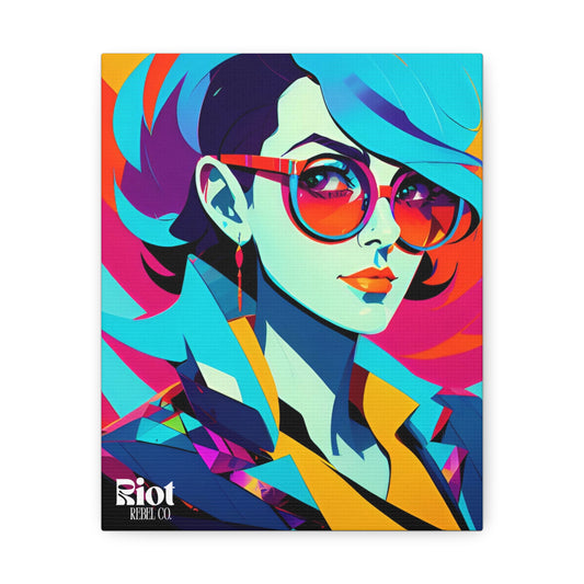 Girl & Glasses Colorful Modern Art - Trendy Wall Decor