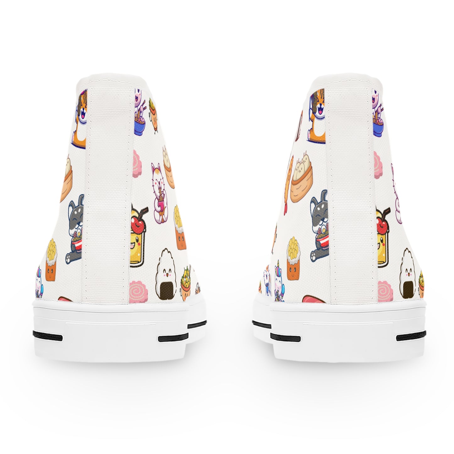 Ramen and Sushi Pattern High Top Sneakers