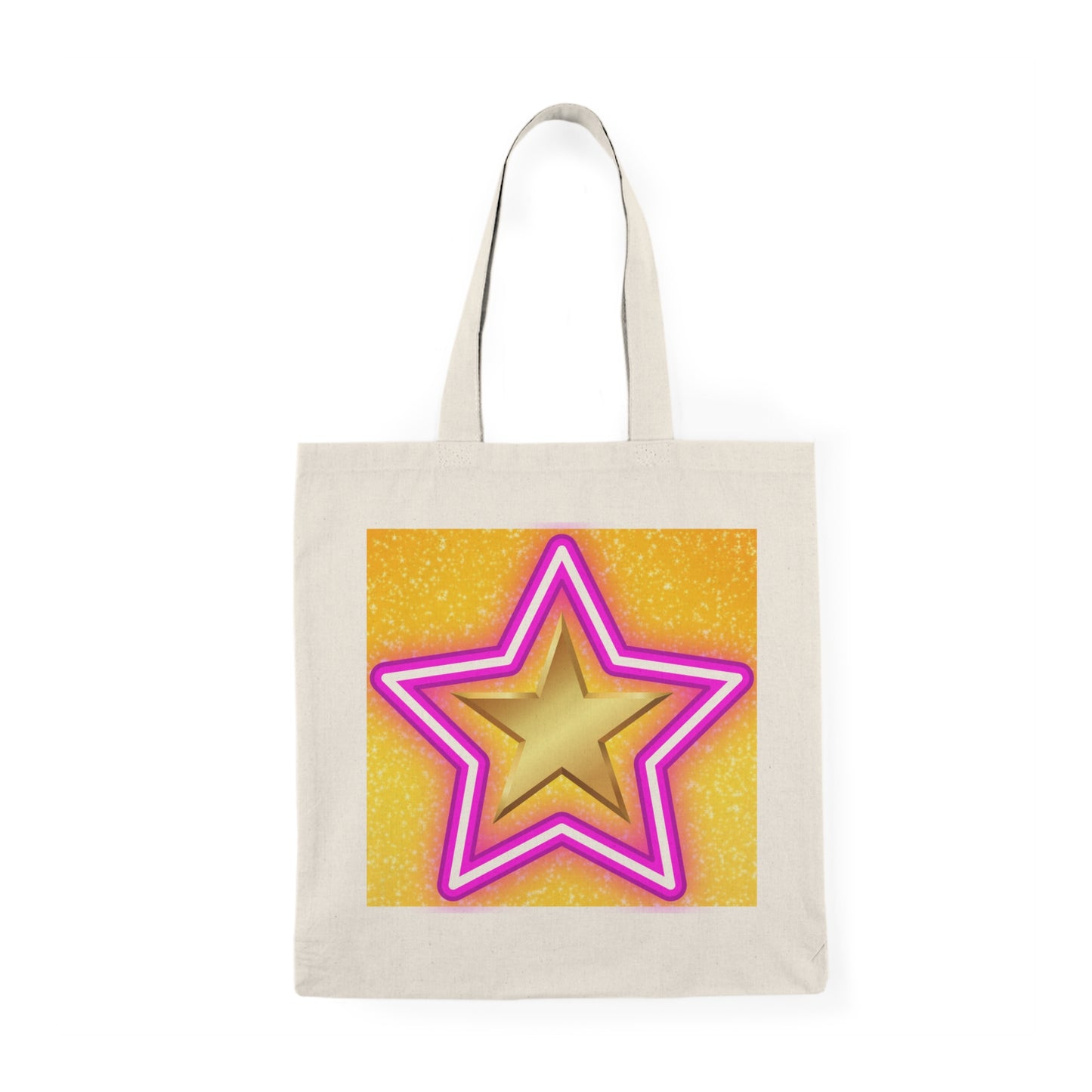 Vibrant Star Natural Tote Bag - Eco-Friendly Shopping & Everyday Use