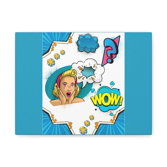 Pop Art Canvas Wall Art - "WOW!" Comic Style Decor