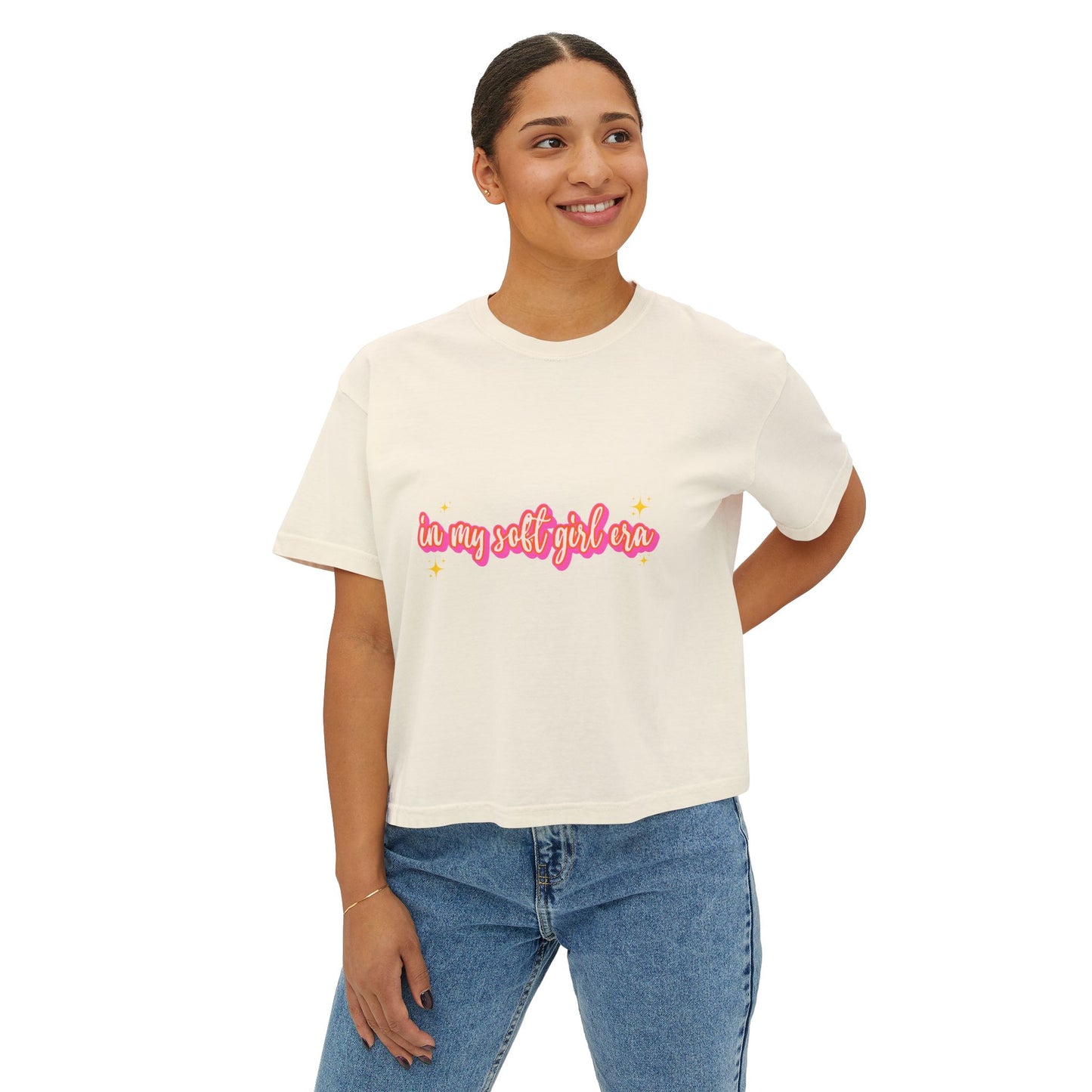 Women's Boxy Tee - 'In My Soft Girl Era' Casual Top