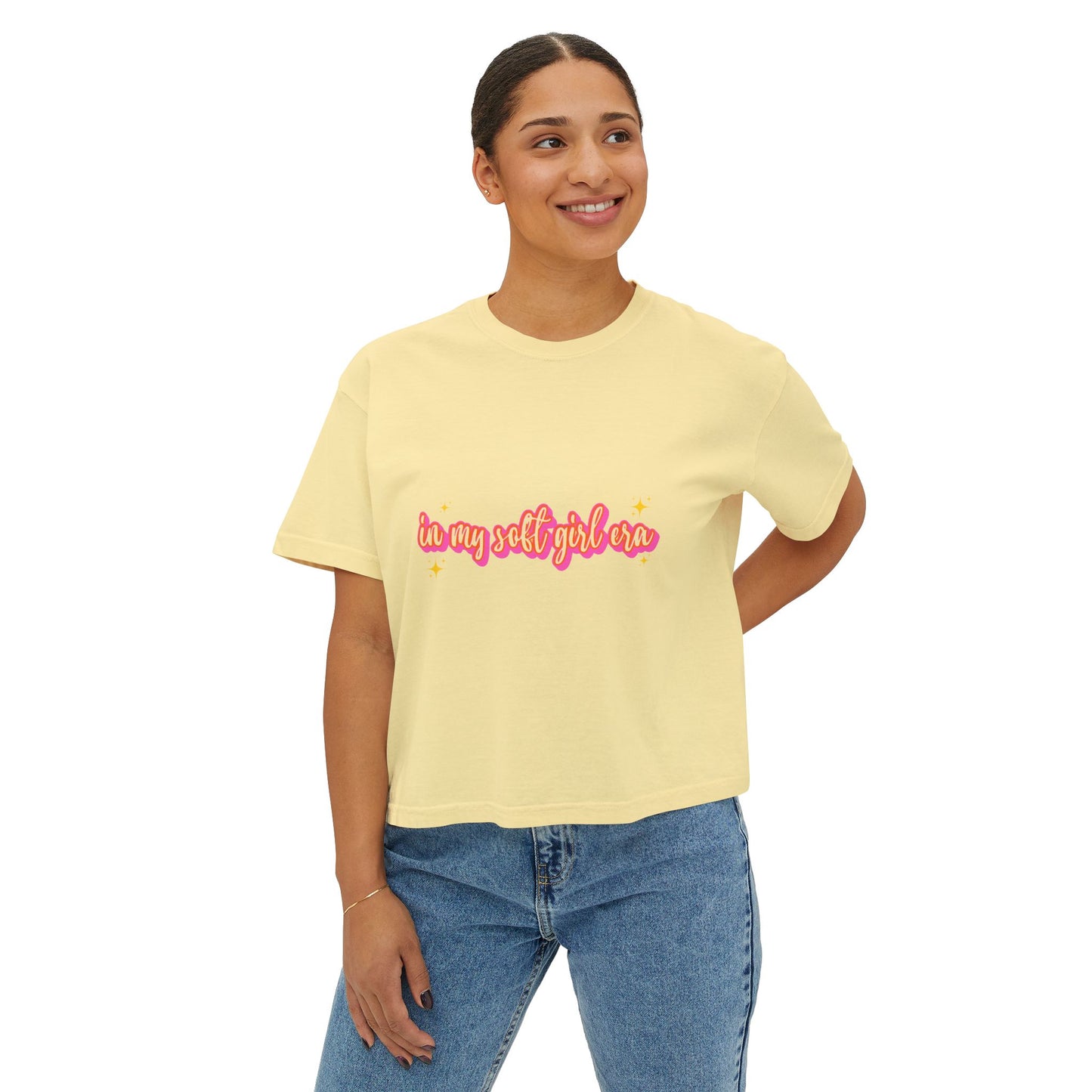 Women's Boxy Tee - 'In My Soft Girl Era' Casual Top