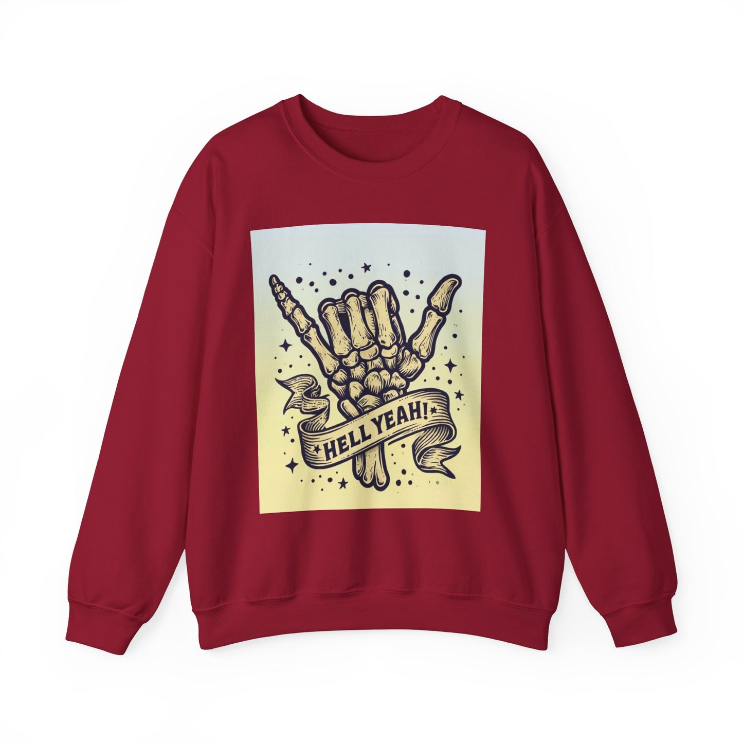 Rock On Skeleton Crewneck Sweatshirt - Unisex Heavy Blend™