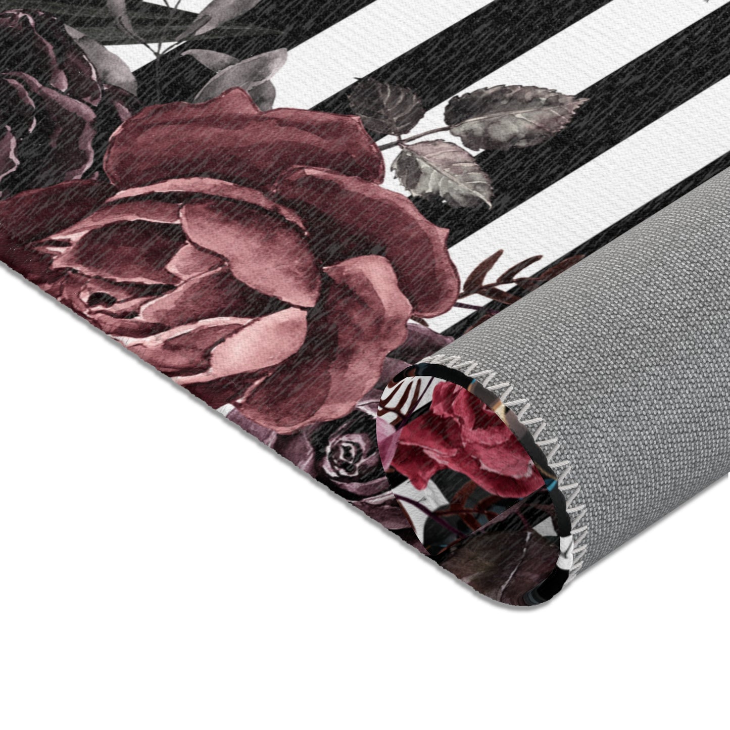 Elegant Floral Striped Area Rug - Modern Home Decor for Any Occasion