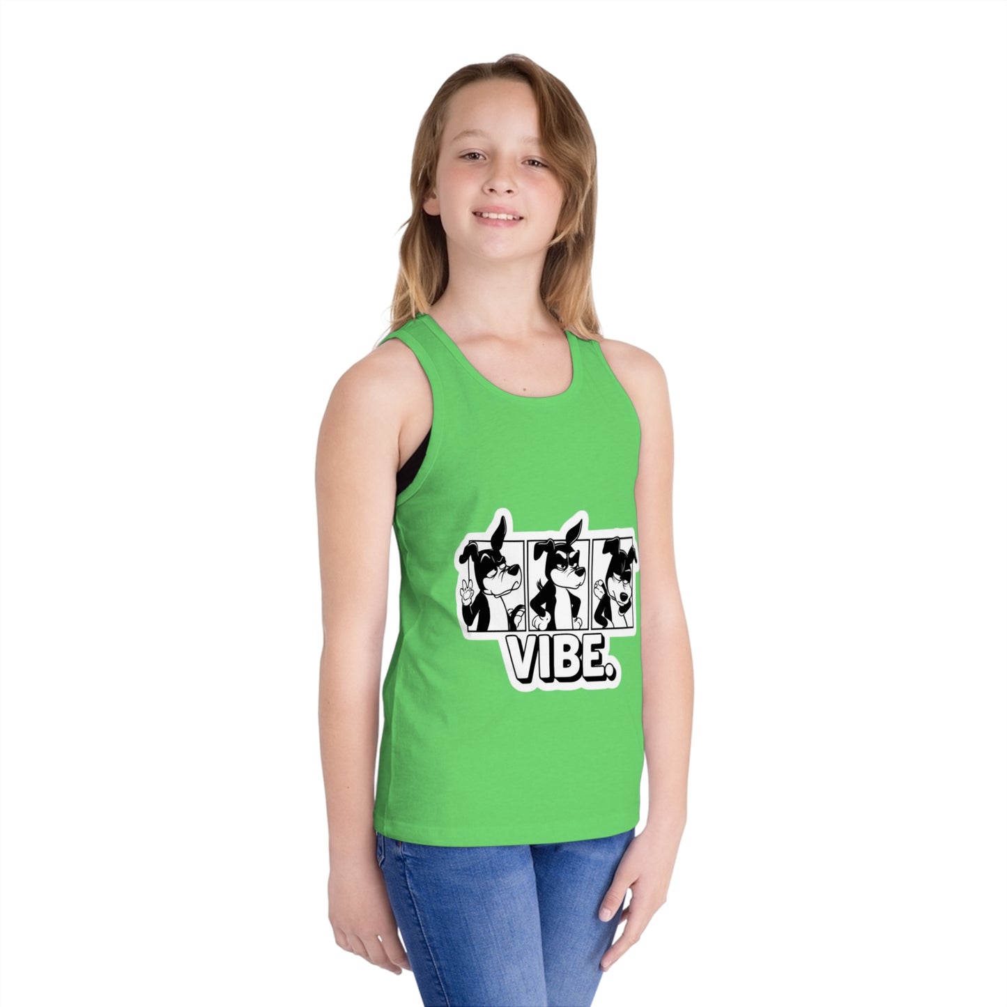 Kids' Jersey Tank Top - Fun Vibe Graphic for Summer Playtime