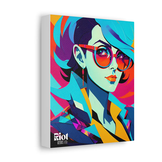 Girl & Glasses Colorful Modern Art - Trendy Wall Decor