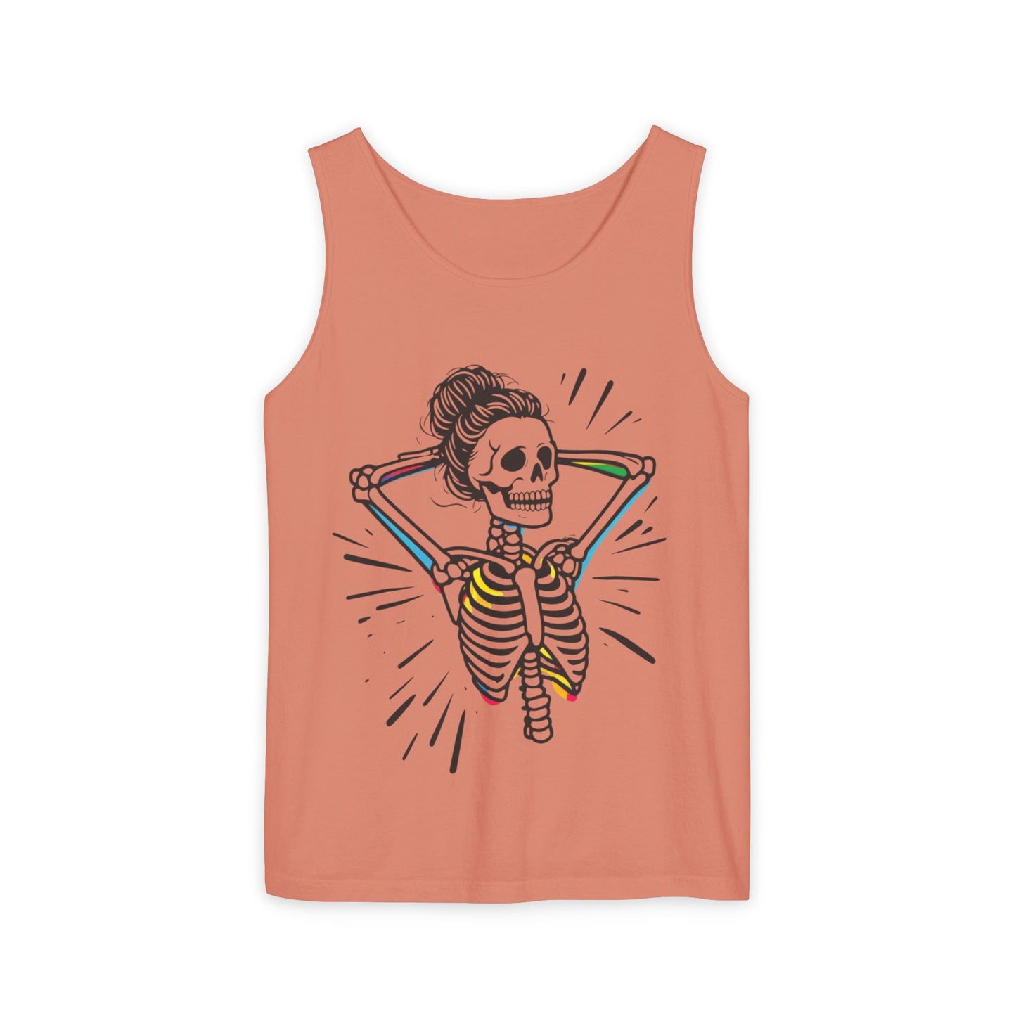 Skeleton Gym Workout Tank Top - Unisex Garment-Dyed