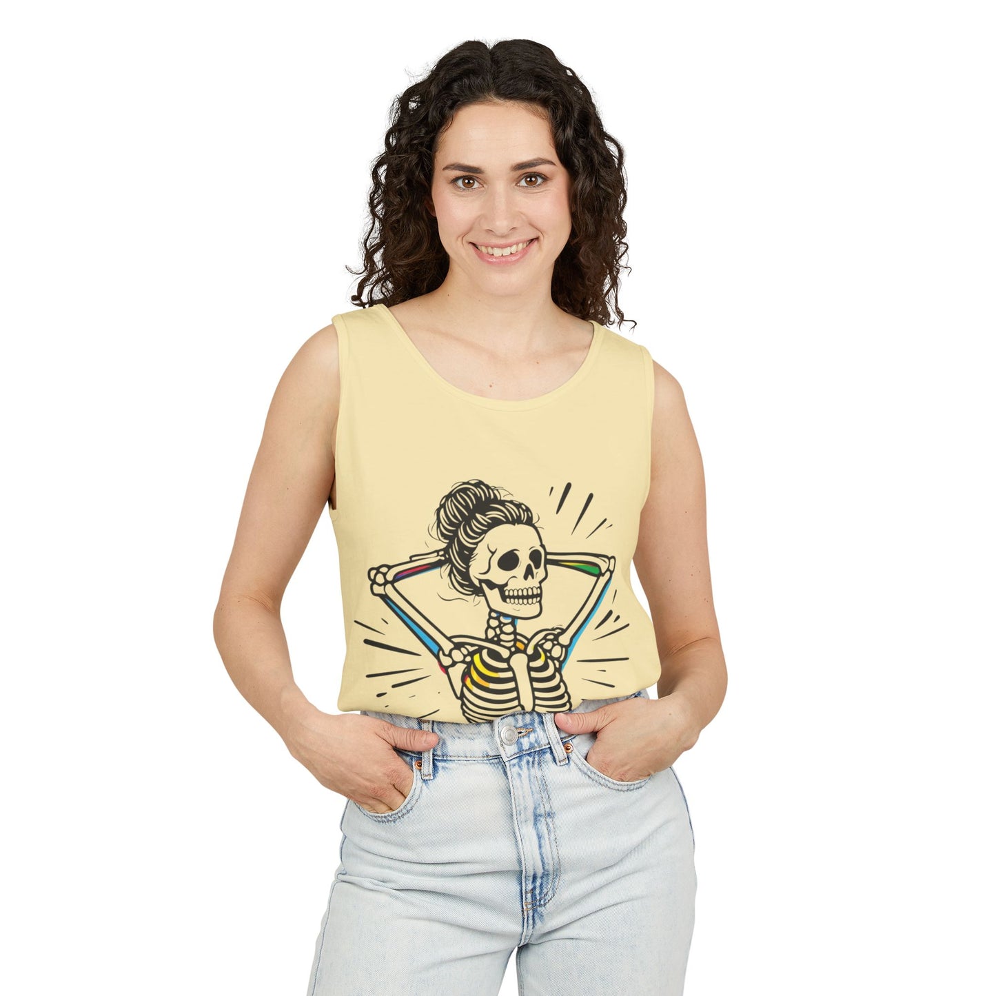 Skeleton Gym Workout Tank Top - Unisex Garment-Dyed