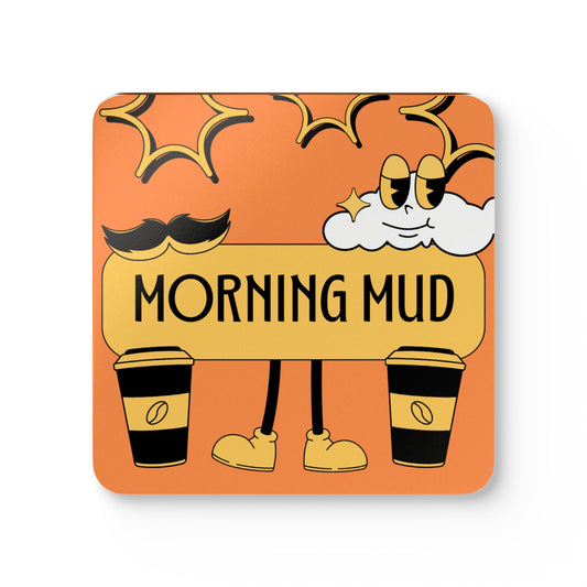 Morning Mud Cork Coaster Set - Fun Mug Mat for Coffee Lovers