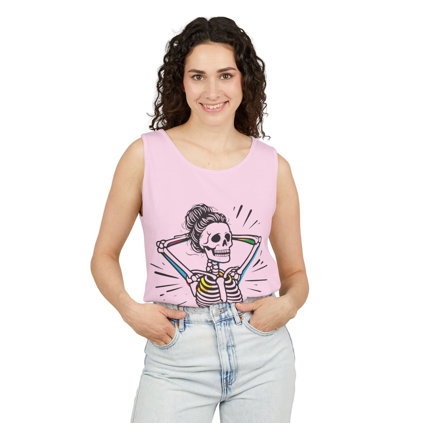 Skeleton Gym Workout Tank Top - Unisex Garment-Dyed