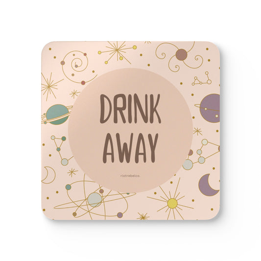 Cosmic Cork Coaster Set - "Drink Away"