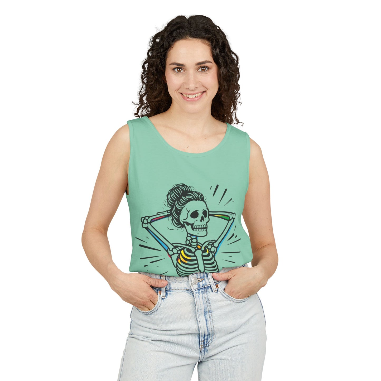 Skeleton Gym Workout Tank Top - Unisex Garment-Dyed