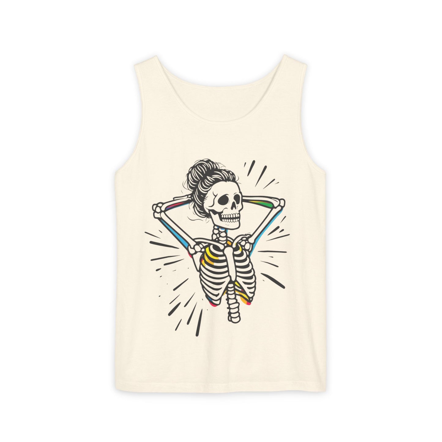 Skeleton Gym Workout Tank Top - Unisex Garment-Dyed