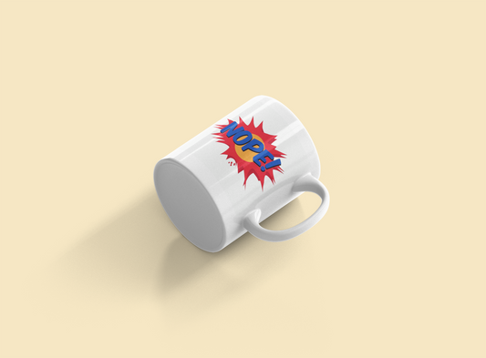 Funny Ceramic Mug - "NOPE!" Pop Art Design