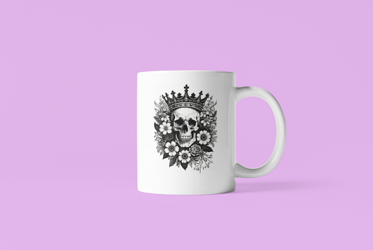 Color Morphing Floral Skull Mug - Change with Heat | 11oz Coffee Cup