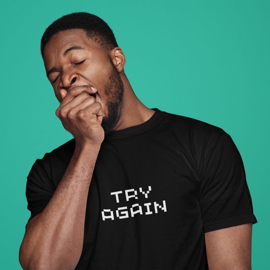 Motivational Unisex T-Shirt - 'TRY AGAIN' Garment-Dyed Tee
