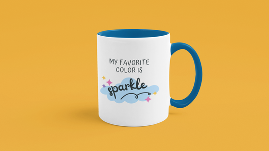 "My Favorite Color is Sparkle" Coffee Mug - Funny Cup for Glitter Lovers