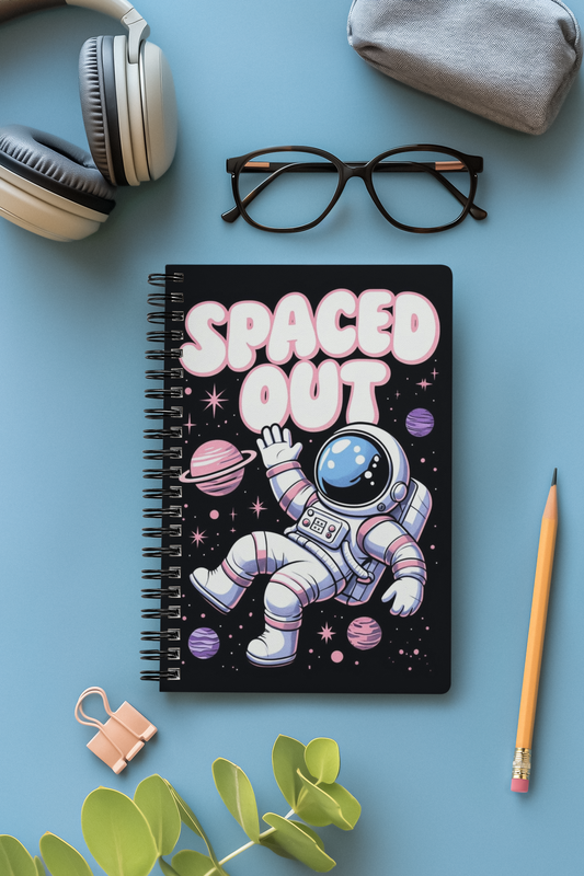 Spaced Out Spiral Notebook - Fun Astronaut Design