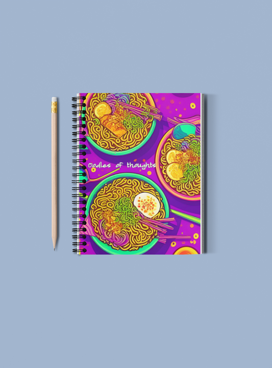 Colorful Ramen Spiral Notebook - "Oodles of Thoughts"