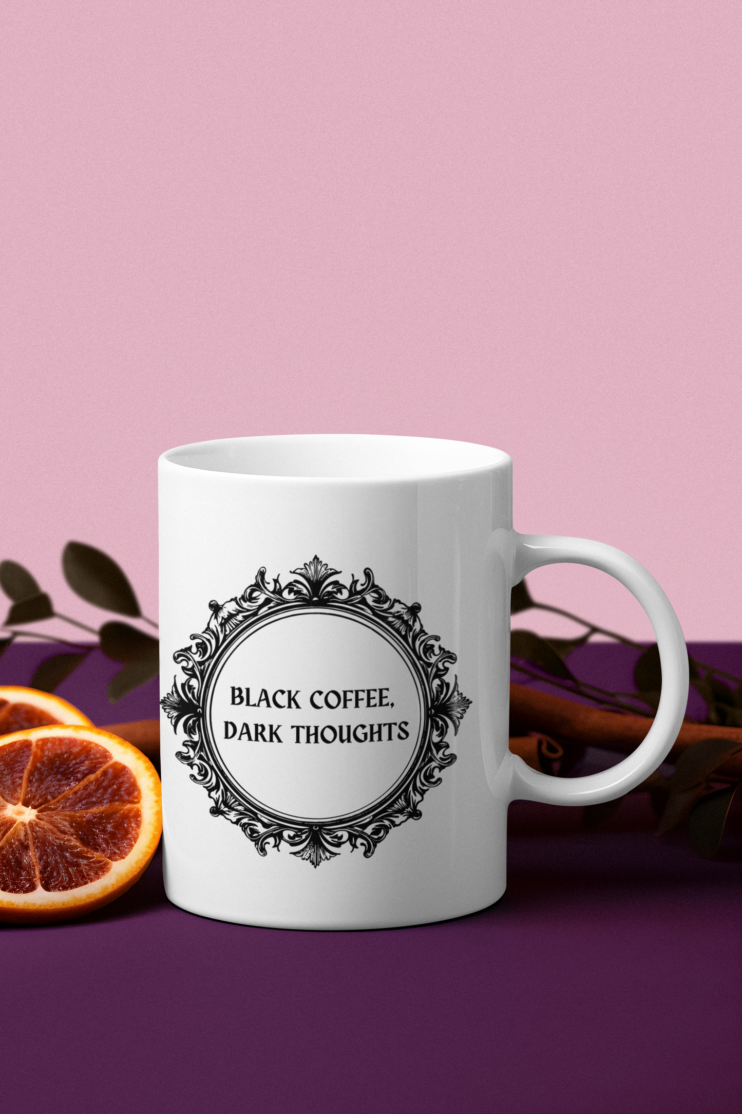 Black Coffee Dark Thoughts Ceramic Mug