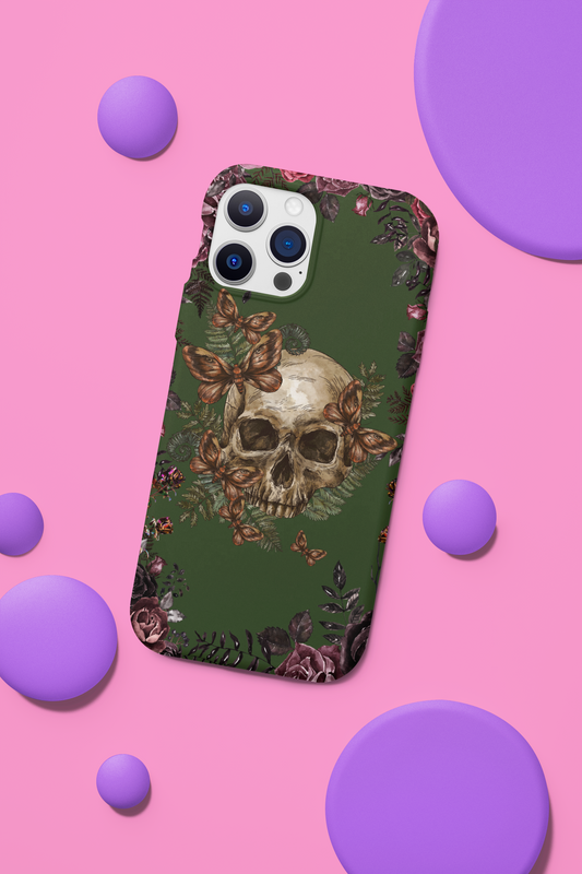 Gothic Floral Skull Phone Case