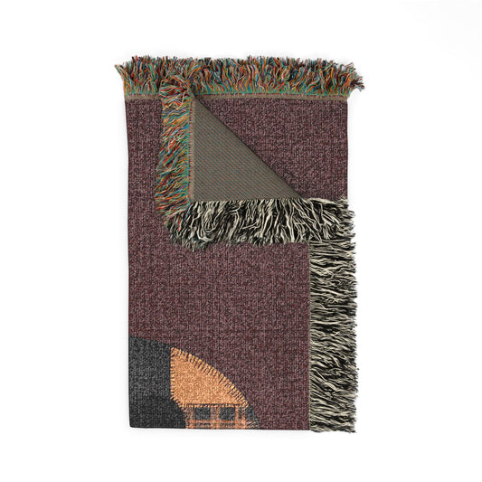 Halloween Patchwork Ghost Woven Blanket — "Boo" Cozy Fall Throw