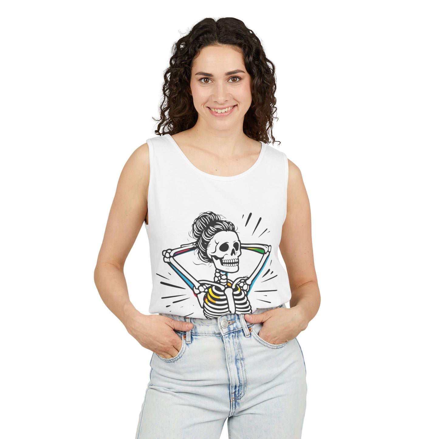 Skeleton Gym Workout Tank Top - Unisex Garment-Dyed