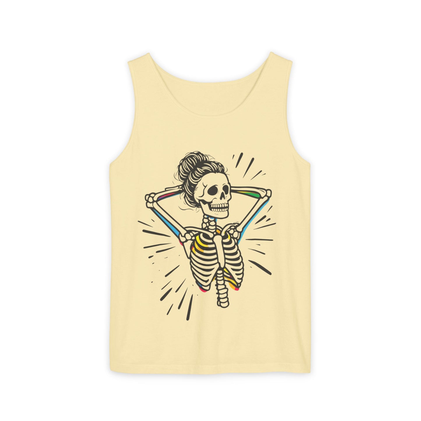 Skeleton Gym Workout Tank Top - Unisex Garment-Dyed