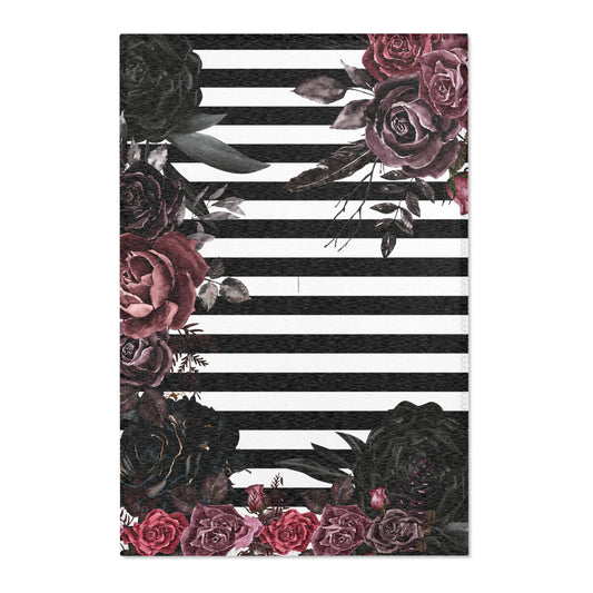 Elegant Floral Striped Area Rug - Modern Home Decor for Any Occasion